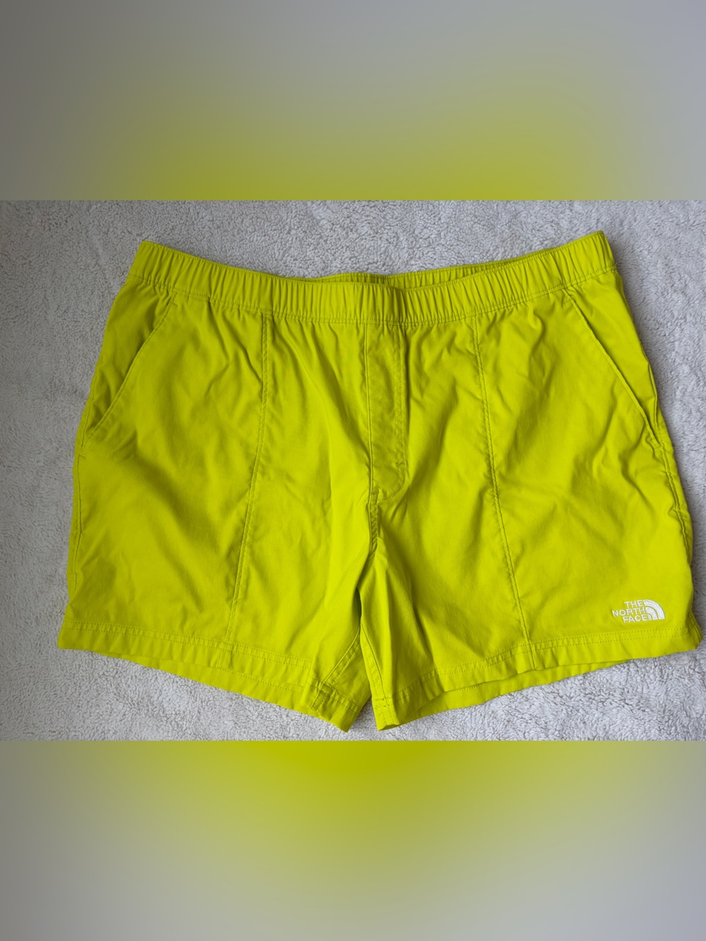 The North Face High-Visibility Yellow Athletic Shorts Men Size XL